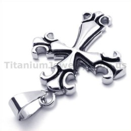 Colgante De Titanio Con Cruz Vintage - Cadena Gratis