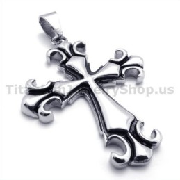 Colgante De Titanio Con Cruz Vintage - Cadena Gratis