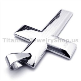 Colgante De Cruz De Titanio Color Plata - Cadena Gratis