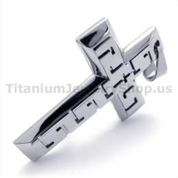 Colgante De Titanio Con Cruz De Plata - Cadena Gratis
