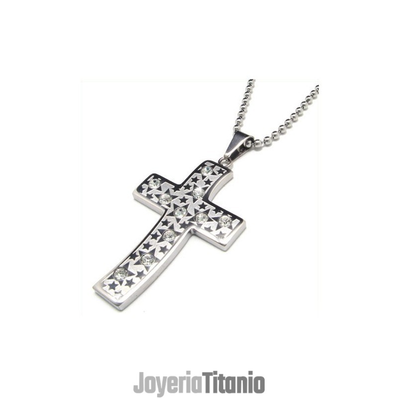 Colgante De Cruz De Diamantes De Titanio Para Hombre