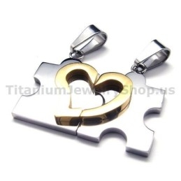Colgantes De Titanio Con Forma De Corazón (Plata) - Cadenas Gratis