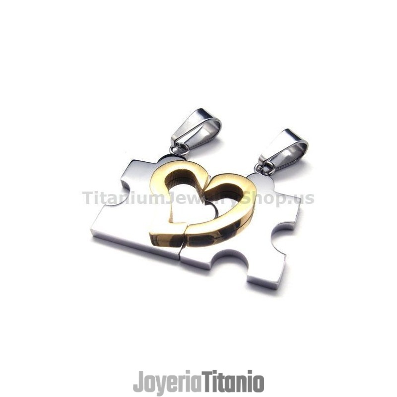 Colgantes De Titanio Con Forma De Corazón (Plata) - Cadenas Gratis Colgantes De Titanio Con Forma De Corazón (Plata) - Cadenas Gratis