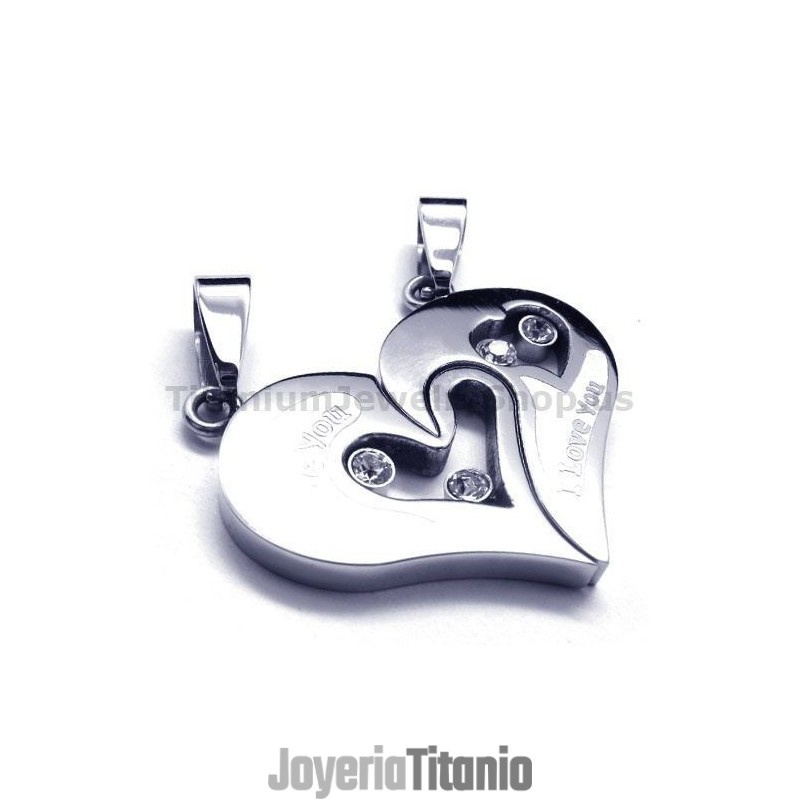 Colgantes De Titanio Con Forma De Corazón Para Amantes Con Cadenas Sin Diamantes Colgantes De Titanio Con Forma De Corazón Para Amantes Con Cadenas Sin Diamantes