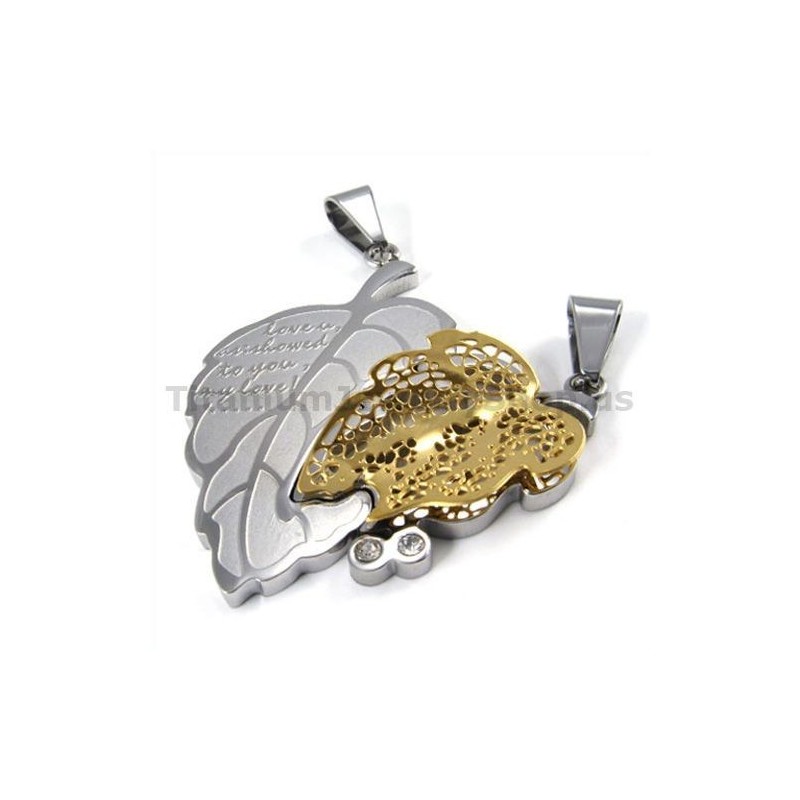 Colgantes De Titanio "Love You" Con Cadenas Sin Diamantes