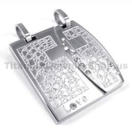 Colgantes De Titanio Love Lovers Con Cadenas Sin Diamantes