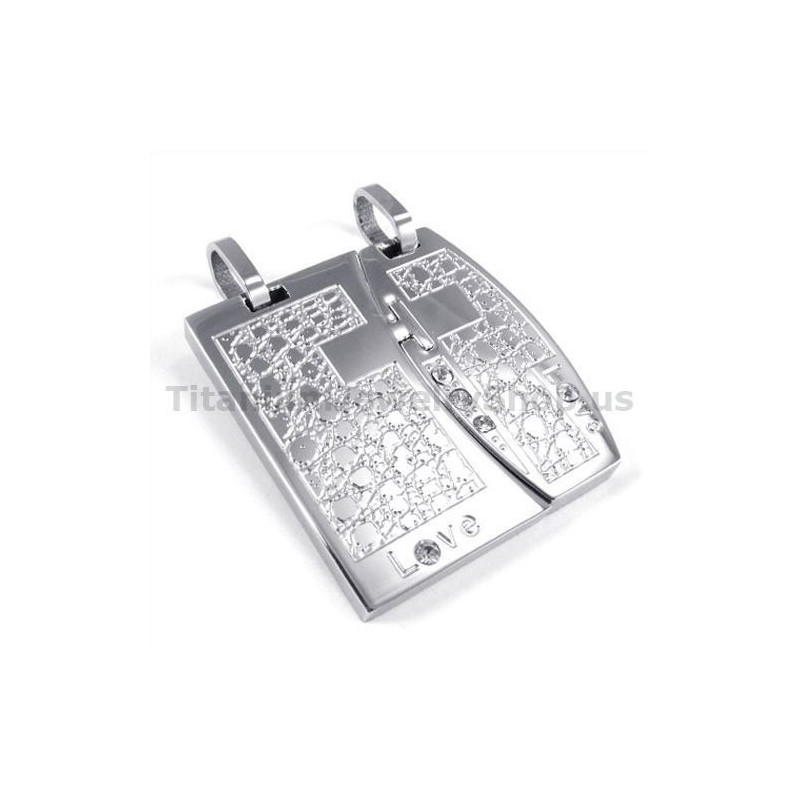 Colgantes De Titanio Love Lovers Con Cadenas Sin Diamantes Colgantes De Titanio Love Lovers Con Cadenas Sin Diamantes