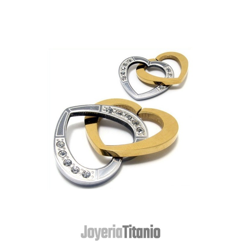 Colgante De Collar Con Dos Diamantes De Titanio En Forma De Corazón