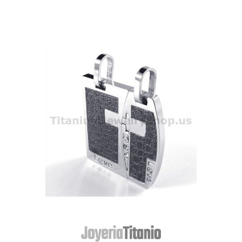 Colgantes De Titanio Negro Para Amantes Del Amor Con Cadenas Sin Diamantes Colgantes De Titanio Negro Para Amantes Del Amor Con Cadenas Sin Diamantes