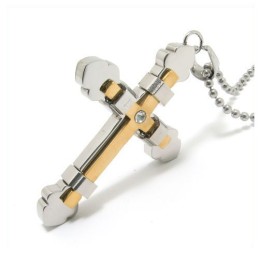 Collar Con Colgante De Cruz De Titanio Puro Para Hombre (Nuevo)