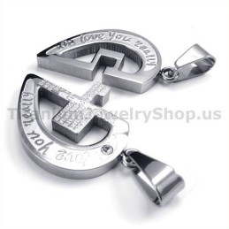 Colgantes De Titanio "Love You Really" Con Cadenas Sin Diamantes