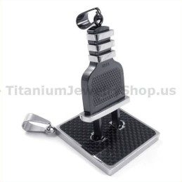 Colgantes De Titanio Negro Con Enchufe Y Enchufe Para Amantes - Cadenas Gratis
