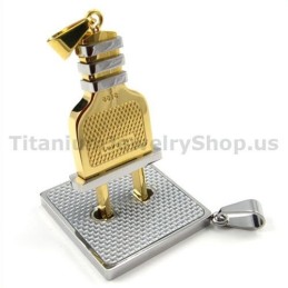 Colgantes De Titanio Dorado Con Enchufe Y Conector Para Amantes - Cadenas Gratis