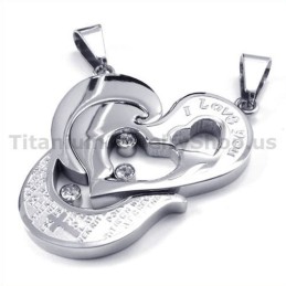 Colgantes De Titanio Con Forma De Corazón Y Cruz Para Amantes, Con Cadenas Sin Diamantes