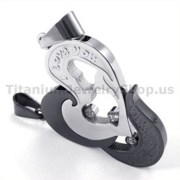 Colgantes De Corazón Y Cruz De Titanio Negro Para Amantes Con Cadenas Sin Diamantes