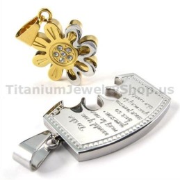 Colgantes De Titanio Dorado Para Amantes - Cadenas Gratis
