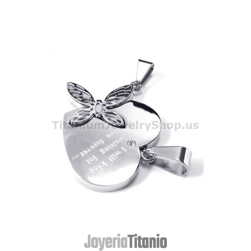 Te Esperaré Por Siempre. Colgantes De Titanio Para Amantes De La Joyería (Cadenas Gratis).