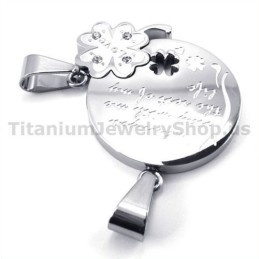 Colgantes De Titanio Con Trébol De Cuatro Hojas Para Amantes (Cadenas Gratis)