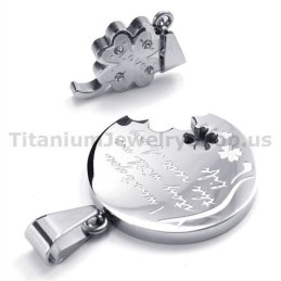 Colgantes De Titanio Con Trébol De Cuatro Hojas Para Amantes (Cadenas Gratis)