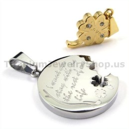 Colgantes De Titanio Con Trébol De Cuatro Hojas Dorado Para Amantes (Cadenas Gratis)
