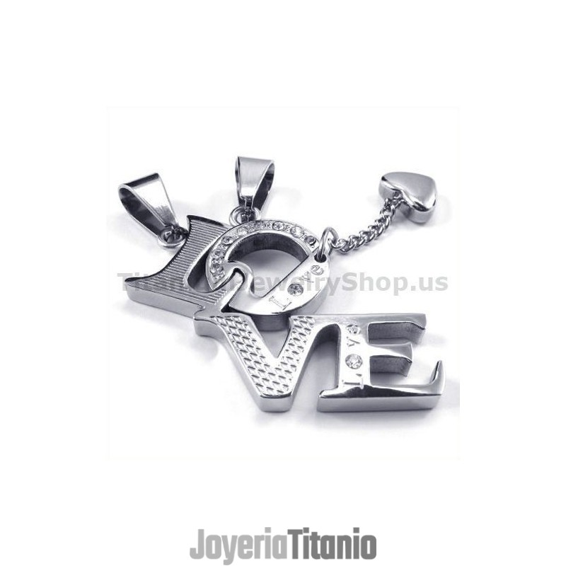 Colgantes De Titanio Love Lovers Con Cadenas Sin Diamantes Colgantes De Titanio Love Lovers Con Cadenas Sin Diamantes