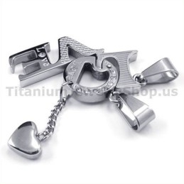 Colgantes De Titanio Love Lovers Con Cadenas Sin Diamantes