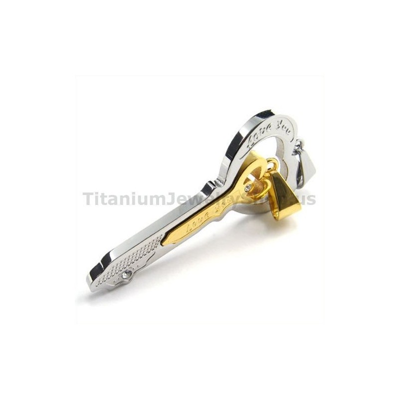 Colgantes De Llave De Titanio Dorado Para Amantes - Cadenas Gratis Colgantes De Llave De Titanio Dorado Para Amantes - Cadenas Gratis