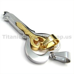 Colgantes De Llave De Titanio Dorado Para Amantes - Cadenas Gratis