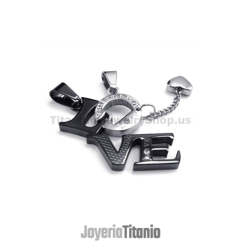 Colgantes De Titanio Negro Para Amantes Del Amor Con Cadenas Sin Diamantes Colgantes De Titanio Negro Para Amantes Del Amor Con Cadenas Sin Diamantes