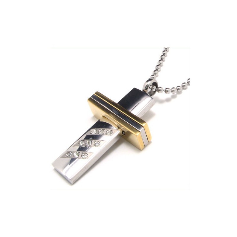 Collar Con Colgante De Cruz De Titanio Puro Para Hombre (Nuevo)
