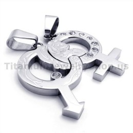 Colgantes De Titanio Para Amantes Con Cadenas Sin Diamantes
