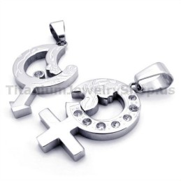 Colgantes De Titanio Para Amantes Con Cadenas Sin Diamantes