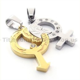 Colgantes Dorados De Titanio Para Amantes De La Joyería Con Cadenas Sin Diamantes