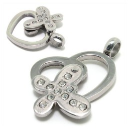 Colgante De Collar De Diamantes De Titanio En Forma De Corazón, Regalo De Moda
