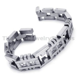 Pulsera De Titanio Para Hombre Con Diamantes
