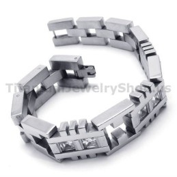 Pulsera De Titanio Para Hombre Con Diamantes