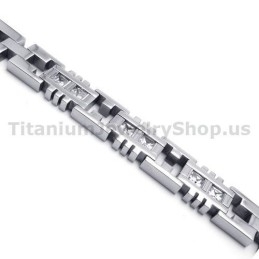 Pulsera De Titanio Para Hombre Con Diamantes