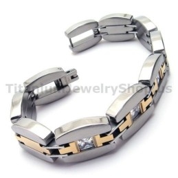 Pulsera De Titanio Para Hombre Con Diamantes