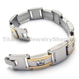Pulsera De Titanio Para Hombre Con Diamantes