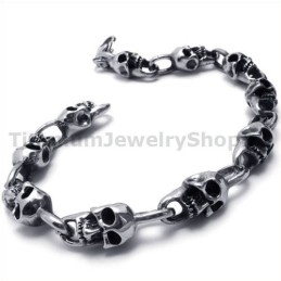 Pulsera De Calavera De Titanio Para Hombre