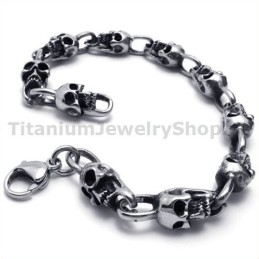 Pulsera De Calavera De Titanio Para Hombre