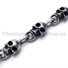 Pulsera De Calavera De Titanio Para Hombre
