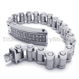 Pulsera De Titanio Para Hombre Con Diamantes