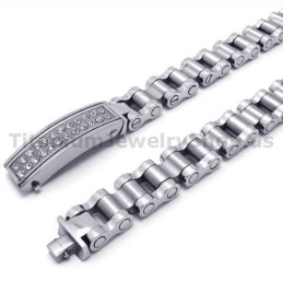 Pulsera De Titanio Para Hombre Con Diamantes