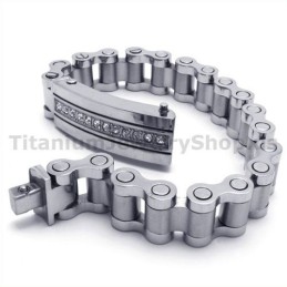 Pulsera De Titanio Para Hombre Con Diamantes