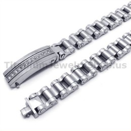 Pulsera De Titanio Para Hombre Con Diamantes