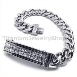 Pulsera De Titanio Para Hombre Con Diamantes