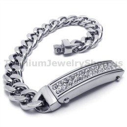Pulsera De Titanio Para Hombre Con Diamantes