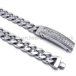 Pulsera De Titanio Para Hombre Con Diamantes