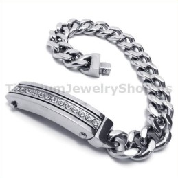 Pulsera De Titanio Para Hombre Con Diamantes